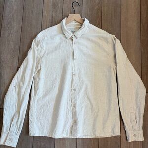Rhythm Classic linen long sleeve shirt | size large | color cream